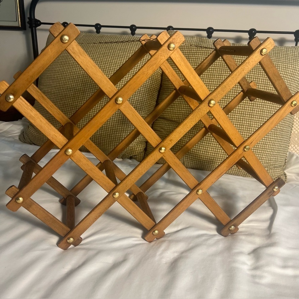 Vintage accordion style wine rack